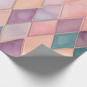 Pastel Waterverf Diamant Harlekijn Inpakpapier (Hoek)