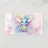 Pastel Waterverf Dragon Meisje Boeken voor Baby Informatiekaartje (Achterkant)