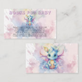 Pastel Waterverf Dragon Meisje Boeken voor Baby Informatiekaartje (Voorkant / Achterkant)