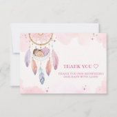 Pastel Waterverf Dreamcatcher Baby shower Bedankkaart (Voorkant)