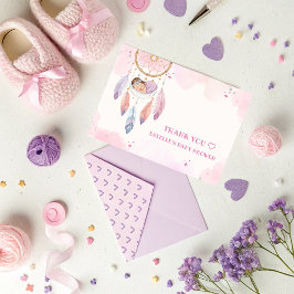 Pastel Waterverf Dreamcatcher Baby shower Bedankkaart