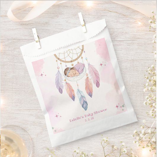 Pastel waterverf Dreamcatcher baby shower Bedankzakje