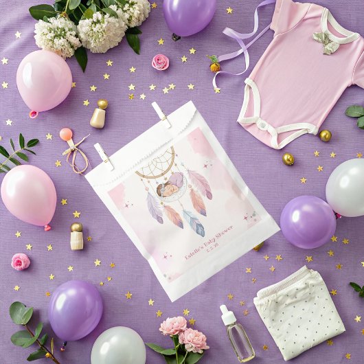 Pastel waterverf Dreamcatcher baby shower Bedankzakje