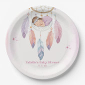 Pastel Waterverf Dreamcatcher Baby shower Papieren Bordje (Voorkant)