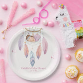 Pastel Waterverf Dreamcatcher Baby shower Papieren Bordje