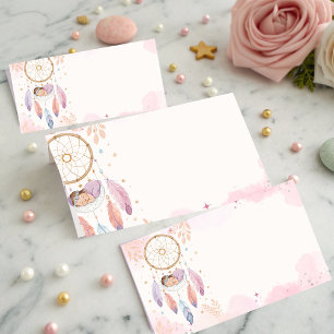 Pastel Waterverf Dreamcatcher Baby shower Plaatskaartje