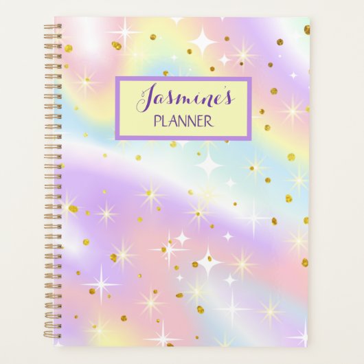 Pastel Waterverf dromen gepersonaliseerd Planner (Voorkant)