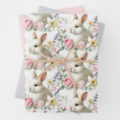 Pastel Waterverf Easter Bunny Wrapping Paper (In situ)