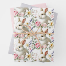 Pastel Waterverf Easter Bunny Wrapping Paper