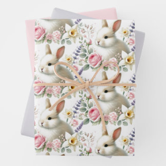Pastel Waterverf Easter Bunny Wrapping Paper