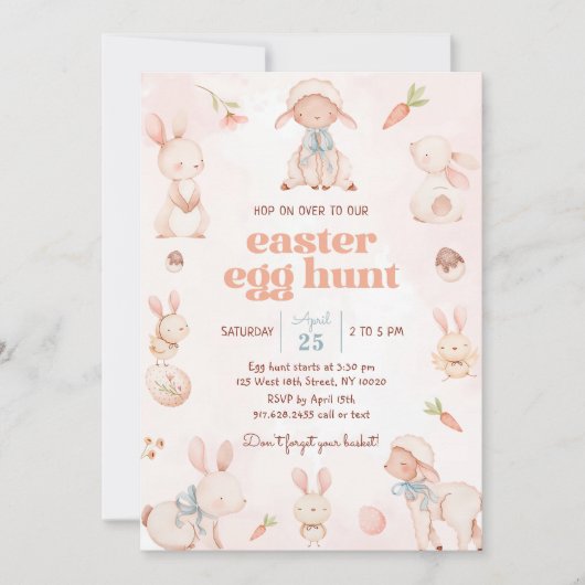 Pastel Waterverf Easter Egg Hunt Voorjaarsfeest Kaart (Voorkant)