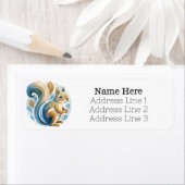 pastel Waterverf eekhoorn retouradres Etiket (Insitu)