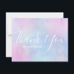 Pastel Waterverf Eenvoudige Elegante Verjaardag Pa Bedankkaart<br><div class="desc">Deze  bedankkaarten hebben een handbeschilderde waterverf achtergrond in maagdenpalmblauw,  roze,  lavendel paarse en lichte hints van blauw en aqua. Tekst sjablonen inbegrepen op de achterkant voor personalisatie! Perfect voor het verzenden na een verjaardagsfeestje! Deze stemmen overeen met onze Pastel Waterverf Makeover Birthday en Slumber Party uitnodigingen.</div>