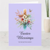 Pastel Waterverf Elegant Cross Christelijk Pasen Kaart (Voorkant)