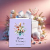 Pastel Waterverf Elegant Cross Christelijk Pasen Kaart