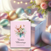 Pastel Waterverf Elegant Cross Christelijk Pasen Kaart