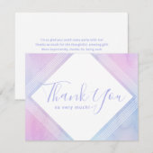 Pastel Waterverf Elegant Verjaardag Paarse Bedankkaart (Voorkant / Achterkant)