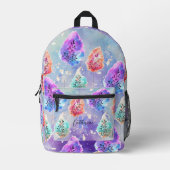 Pastel Waterverf en Ink Serene Magische Bladeren Bedrukte Rugzak (Voorkant)