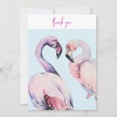 Pastel Waterverf Flamingo Bedankkaart (Voorkant)