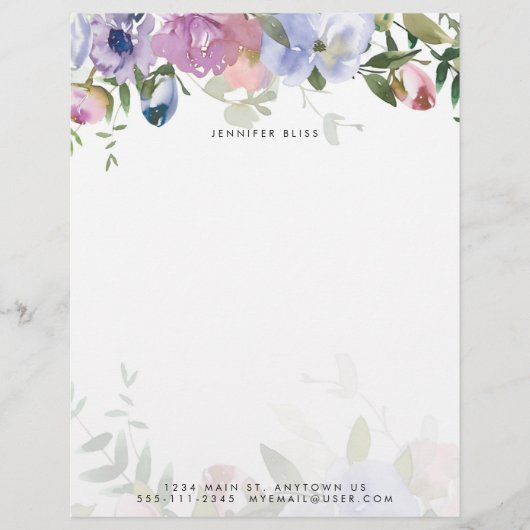 Pastel waterverf floraal gepersonaliseerd (Voorkant)