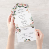 Pastel Waterverf Floral All-in-One Invitation All In One Uitnodiging (Afscheurbaar)