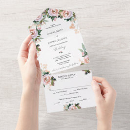 Pastel Waterverf Floral All-in-One Invitation All In One Uitnodiging