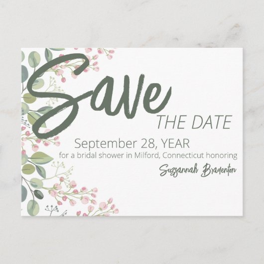 Pastel Waterverf Floral Border Vrijgezellenfeest A Aankondigingskaart (Voorkant)