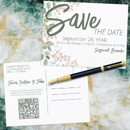 Pastel Waterverf Floral Border Vrijgezellenfeest A Aankondigingskaart