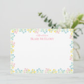 Pastel Waterverf Floral Dank u kaarten (Staand voorkant)