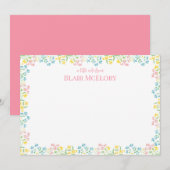Pastel Waterverf Floral Dank u kaarten (Voorkant / Achterkant)