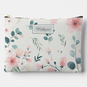 pastel Waterverf Floral gepersonaliseerd Etui