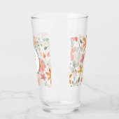Pastel Waterverf Floral Glass Cup met Monogram Glas (Links)