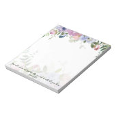 Pastel waterverf floral Jeremiah 29:13 scriptie Notitieblok (Linkerzijde)