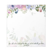 Pastel waterverf floral Jeremiah 29:13 scriptie Notitieblok (Voorkant)