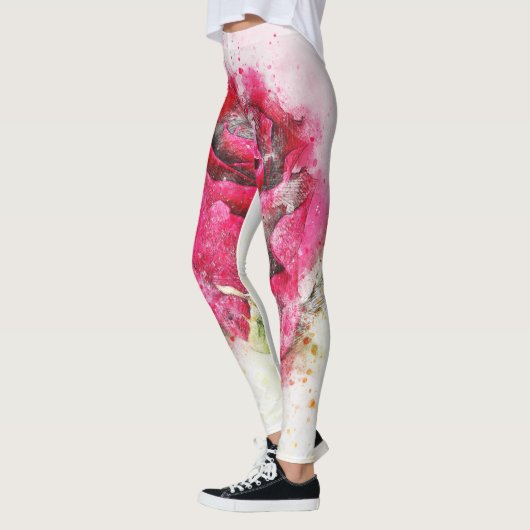 Pastel Waterverf Floral Leggings (Links)