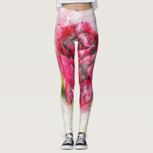 Pastel Waterverf Floral Leggings
