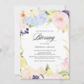 Pastel Waterverf Floral Lijst Blessing Kaart (Voorkant)