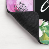 Pastel Waterverf Floral Monogrammed Muismat (Hoek)