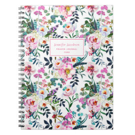 Pastel Waterverf Floral Name DIY Titel Prayer Notitieboek