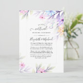 Pastel Waterverf Floral online virtueel huwelijk Kaart (Staand voorkant)
