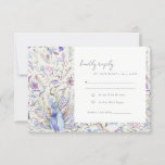 Pastel  Waterverf Floral Peacock Wedding RSVP Kaartje<br><div class="desc">Classy Waterverf Peacock Collectie - het is een elegante waterverf Illustratie van de pastel waterverf florale pauw, met een moderne minimale aanraking. Ideaal voor je moderne bruiloft en feestjes. Het is zeer gemakkelijk om, met uw persoonlijke details aan te passen. Als u een ander bijpassend product of aanpassing nodig hebt,...</div>