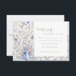 Pastel  Waterverf Floral Peacock Wedding RSVP Kaartje<br><div class="desc">Classy Waterverf Peacock Collectie - het is een elegante waterverf Illustratie van de pastel waterverf florale pauw, met een moderne minimale aanraking. Ideaal voor je moderne bruiloft en feestjes. Het is zeer gemakkelijk om, met uw persoonlijke details aan te passen. Als u een ander bijpassend product of aanpassing nodig hebt,...</div>