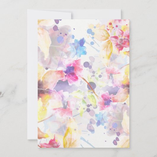 Pastel Waterverf Floral Photo Wedding Save The Date (Achterkant)