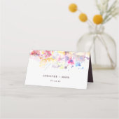 Pastel Waterverf Floral Place Card Plaatskaartje (Achterkant)