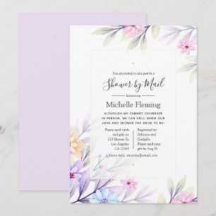 Pastel Waterverf Floral Shower per Mail Kaart
