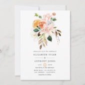 Pastel Waterverf Floral Spring Wedding Kaart (Voorkant)
