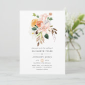 Pastel Waterverf Floral Spring Wedding Kaart (Staand voorkant)