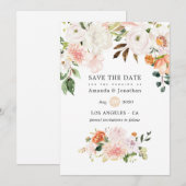 Pastel Waterverf Floral Spring Wedding Save The Date (Voorkant / Achterkant)