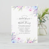 Pastel-Waterverf - Floral virtuele douche Kaart (Staand voorkant)