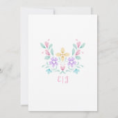 Pastel Waterverf Floral Weddenschap Kaart (Achterkant)